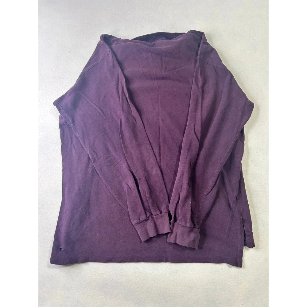 Polo Ralph Lauren Mens XL Long Sleeve Polo Shirt Purple‎ Cotton Pique Pony Logo